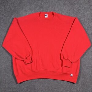 Vintage Russell Athletic Sweatshirt Men 2XL Red Crewneck Fleece Made In USA 90s